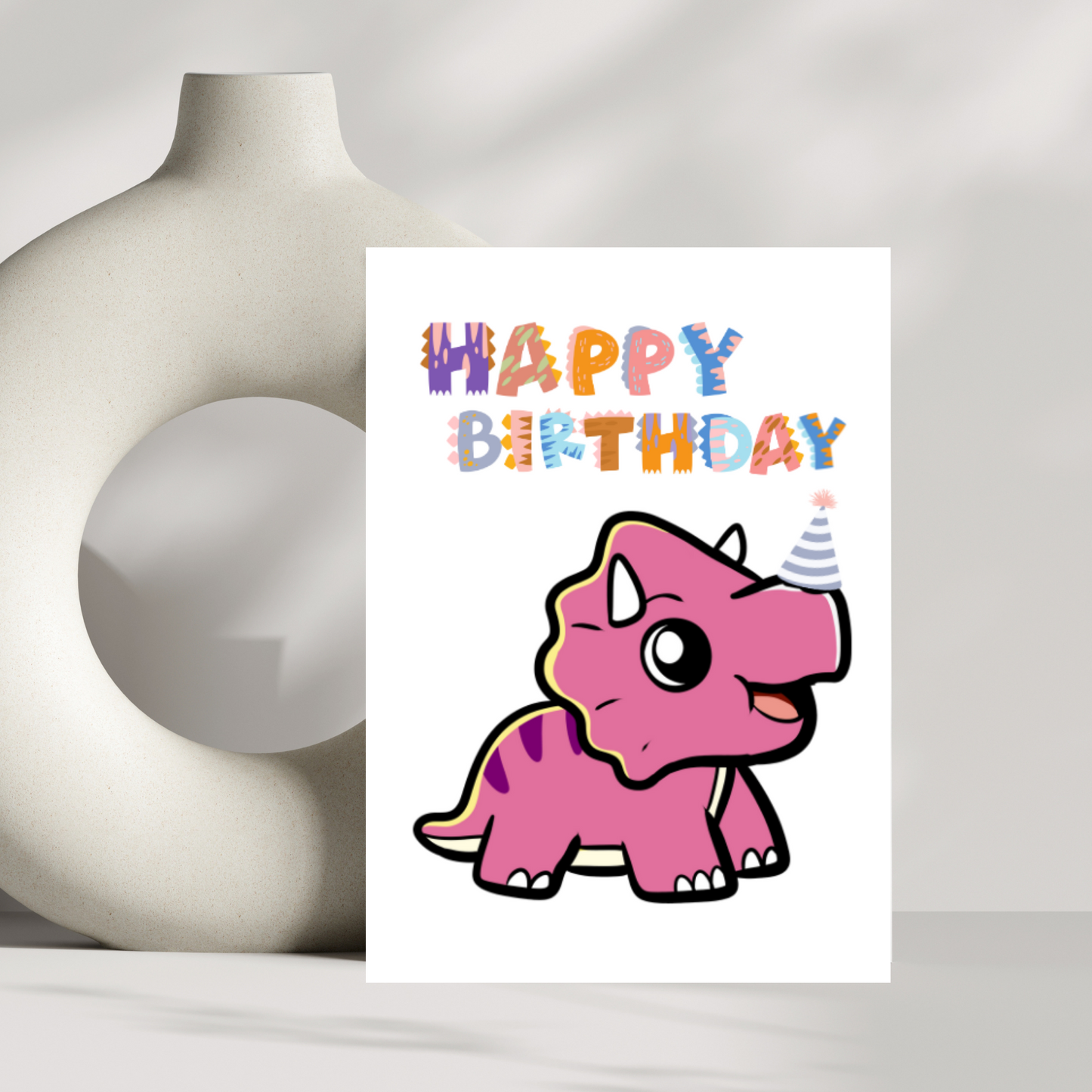 Triceratops birthday card