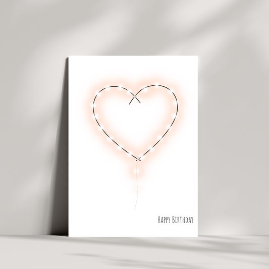 Fairy lights birthday card