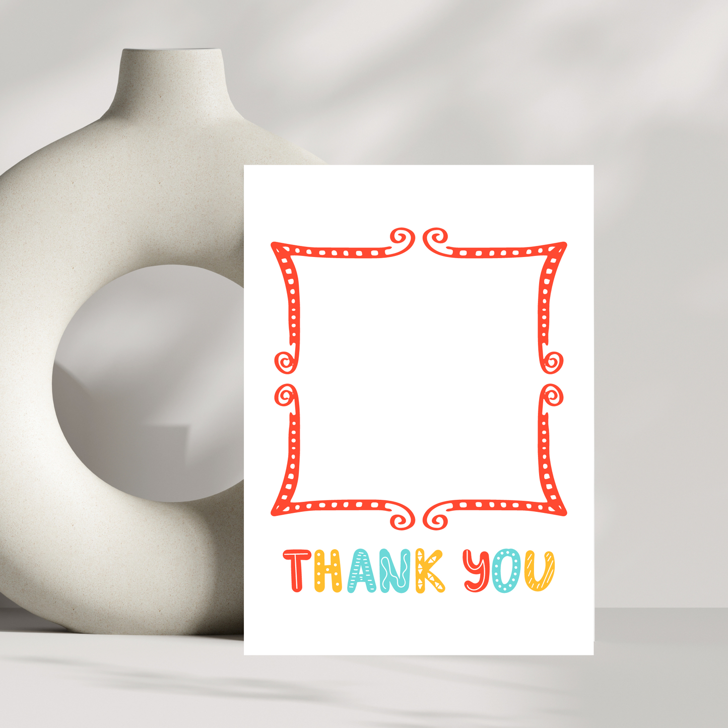 Draw a picture of you and your teacher card - design your own card - thank you teacher greetings card
