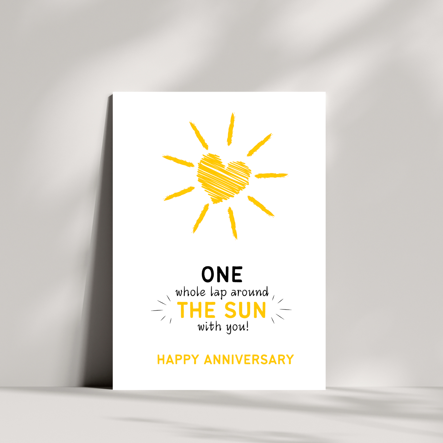 one whole lap around the sun with you anniversary card