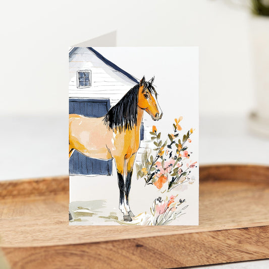 Horse Stable Greeting Card