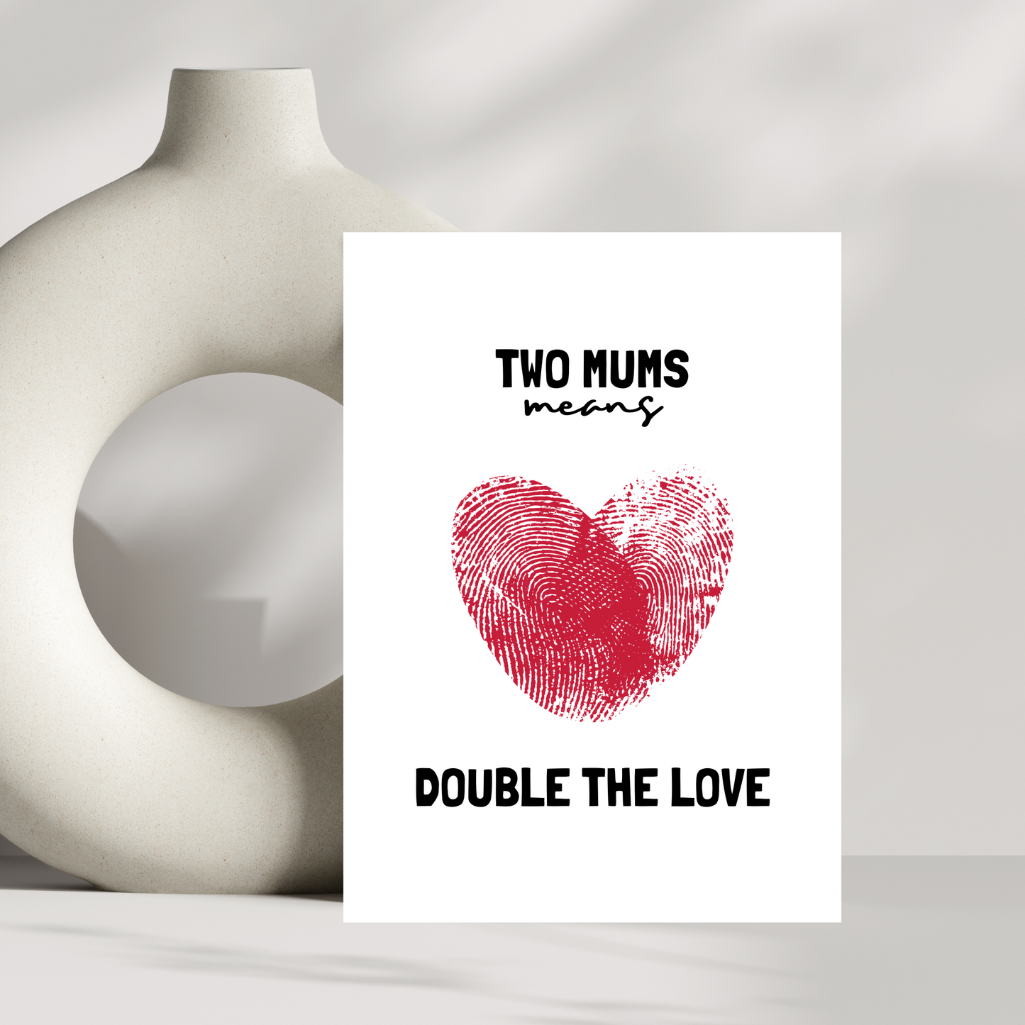 Two mums means double the love - Mothers day card