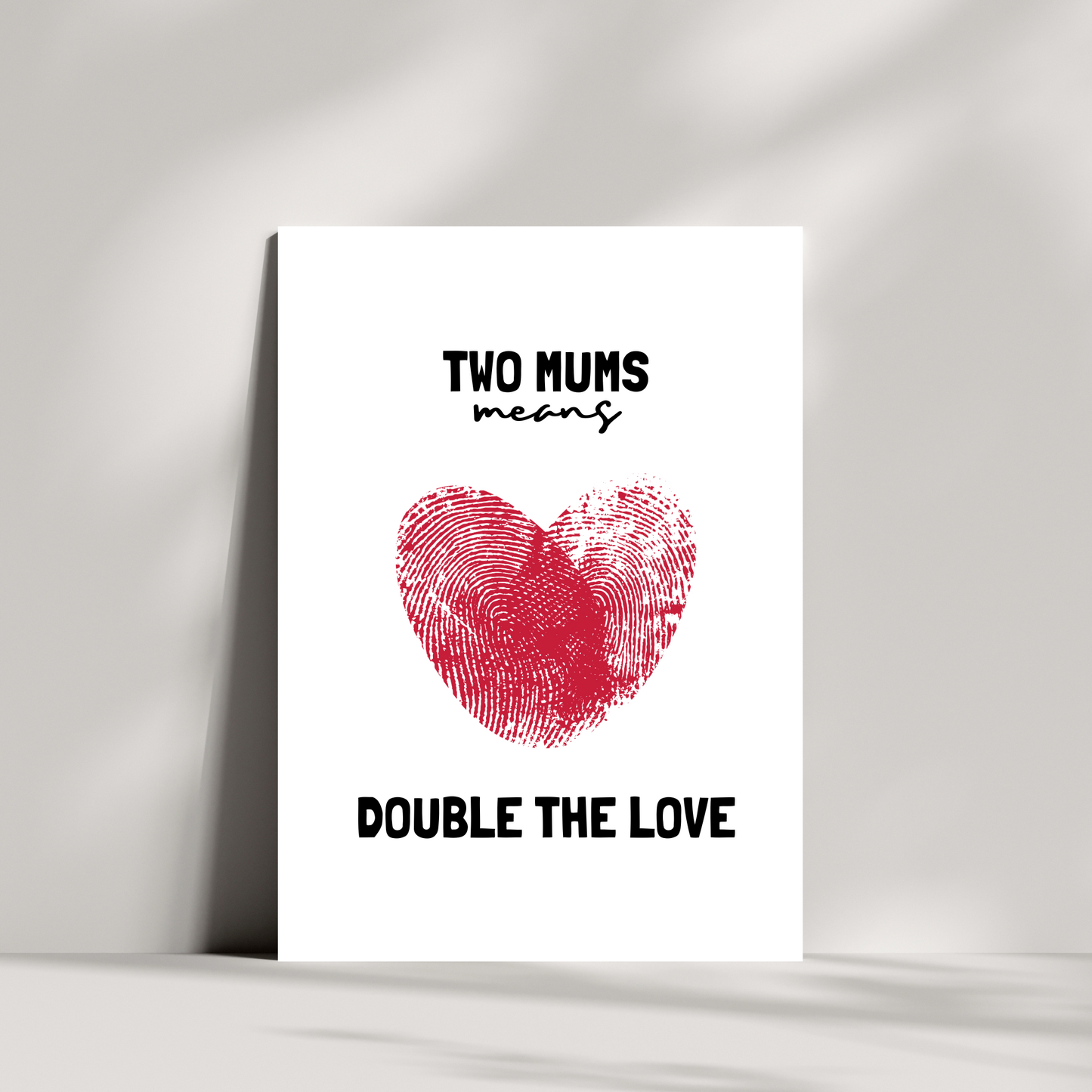 Two mums means double the love - Mothers day card