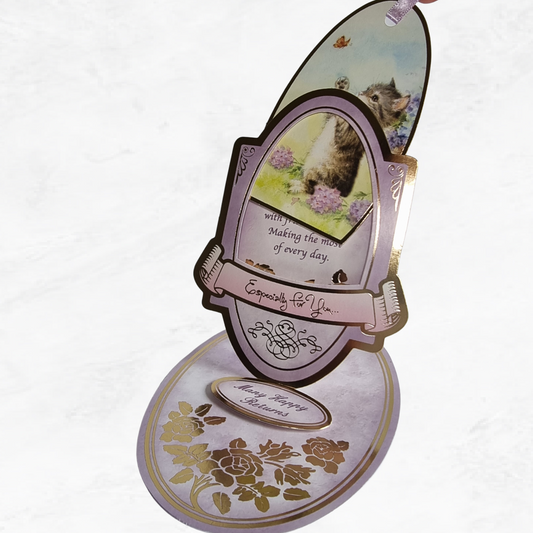 Cat easel card with special hidden message