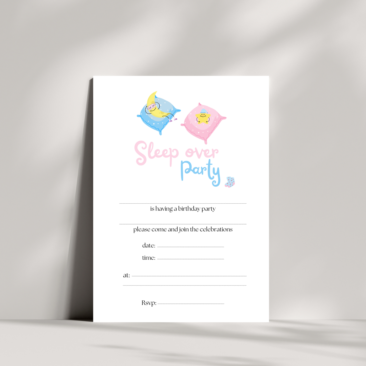 Sleep over party invitations