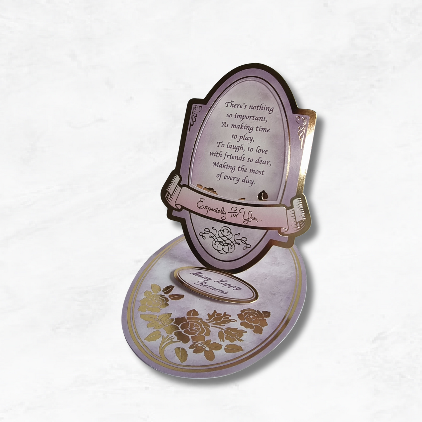 Cat easel card with special hidden message to a friend