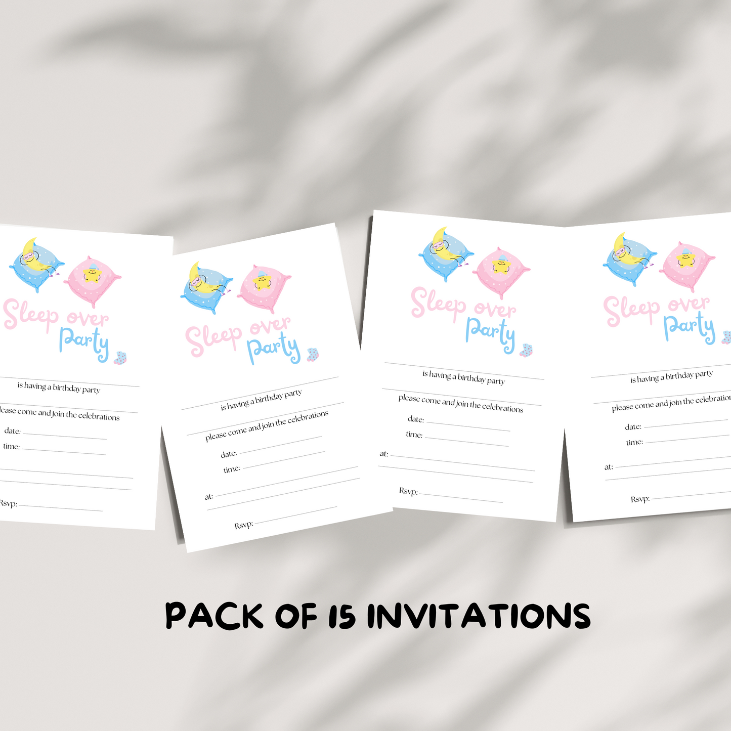 Sleep over party invitations