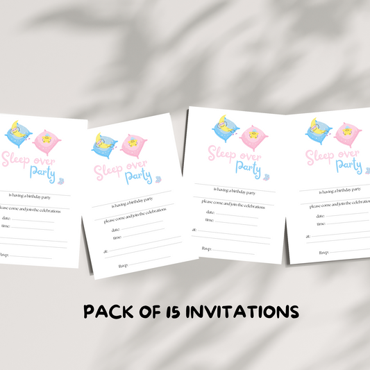 Sleep over party invitations