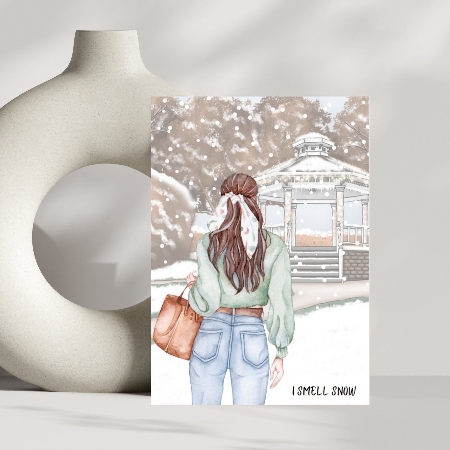 I smell snow birthday card