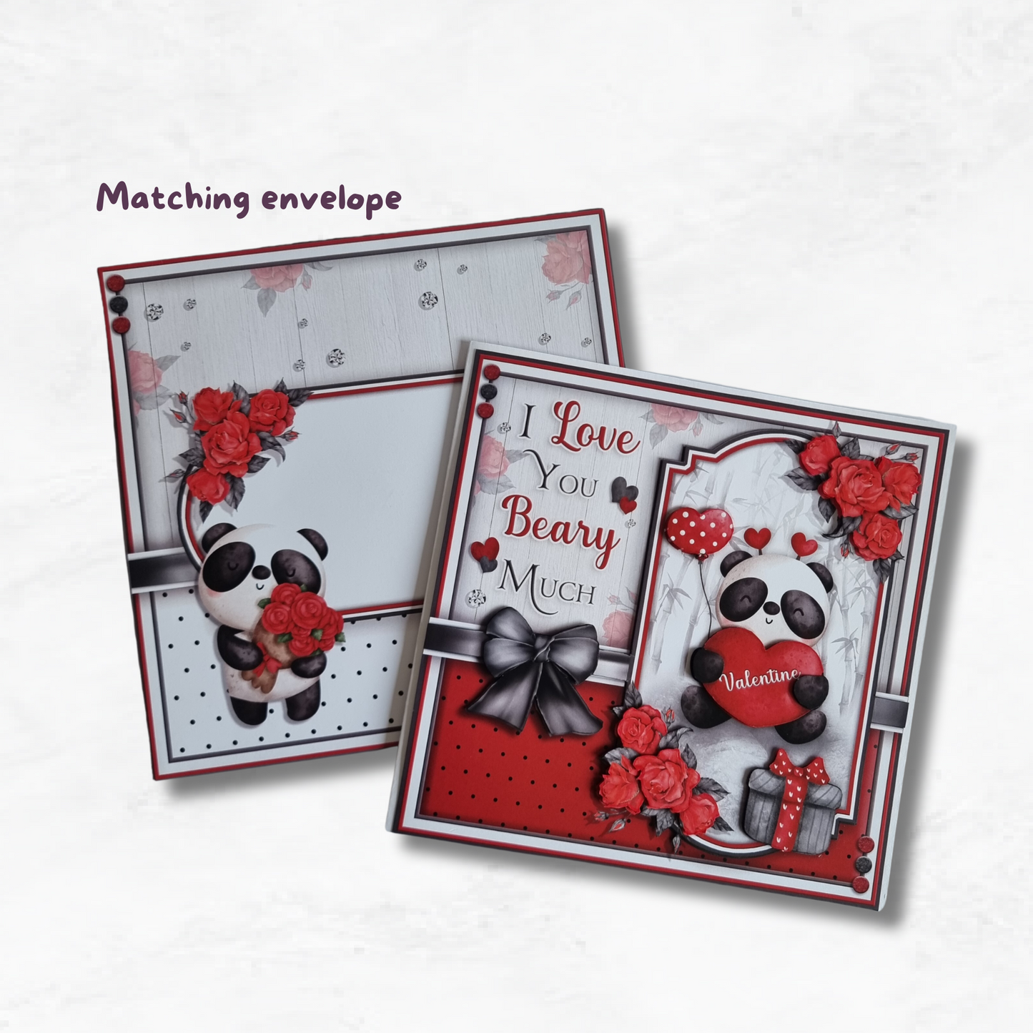 I love you beary much valentines day card