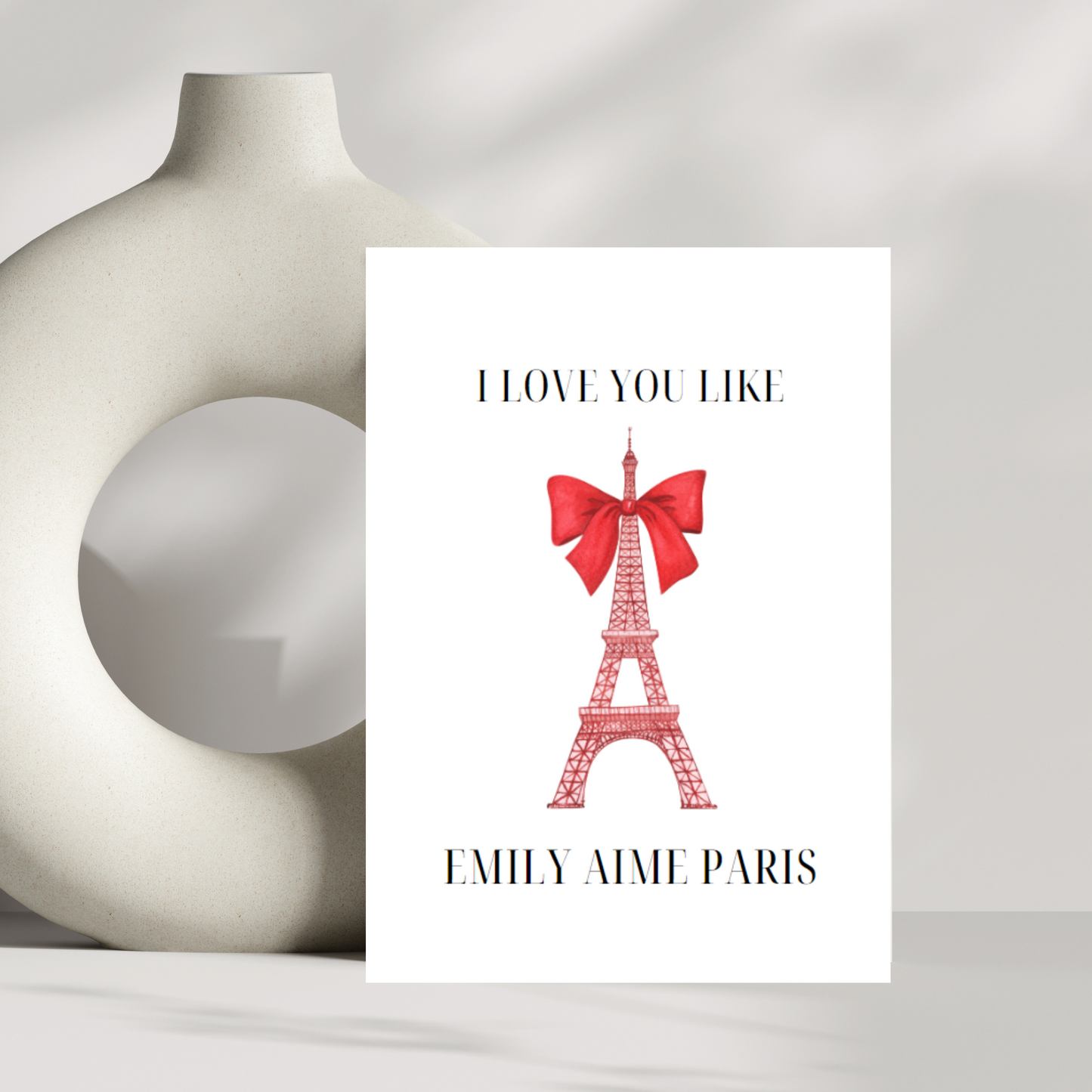 I love you like Emily aime Paris valentines day card