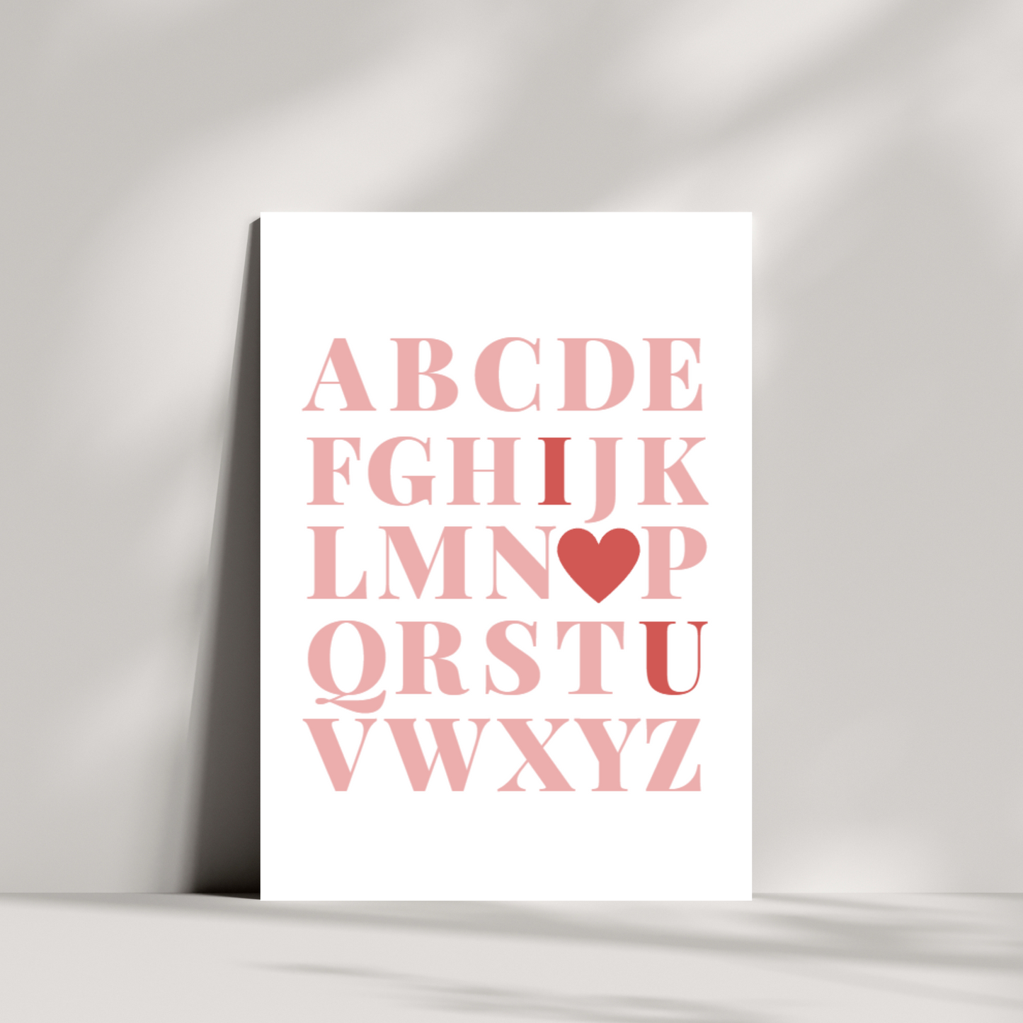 ABC I love you card