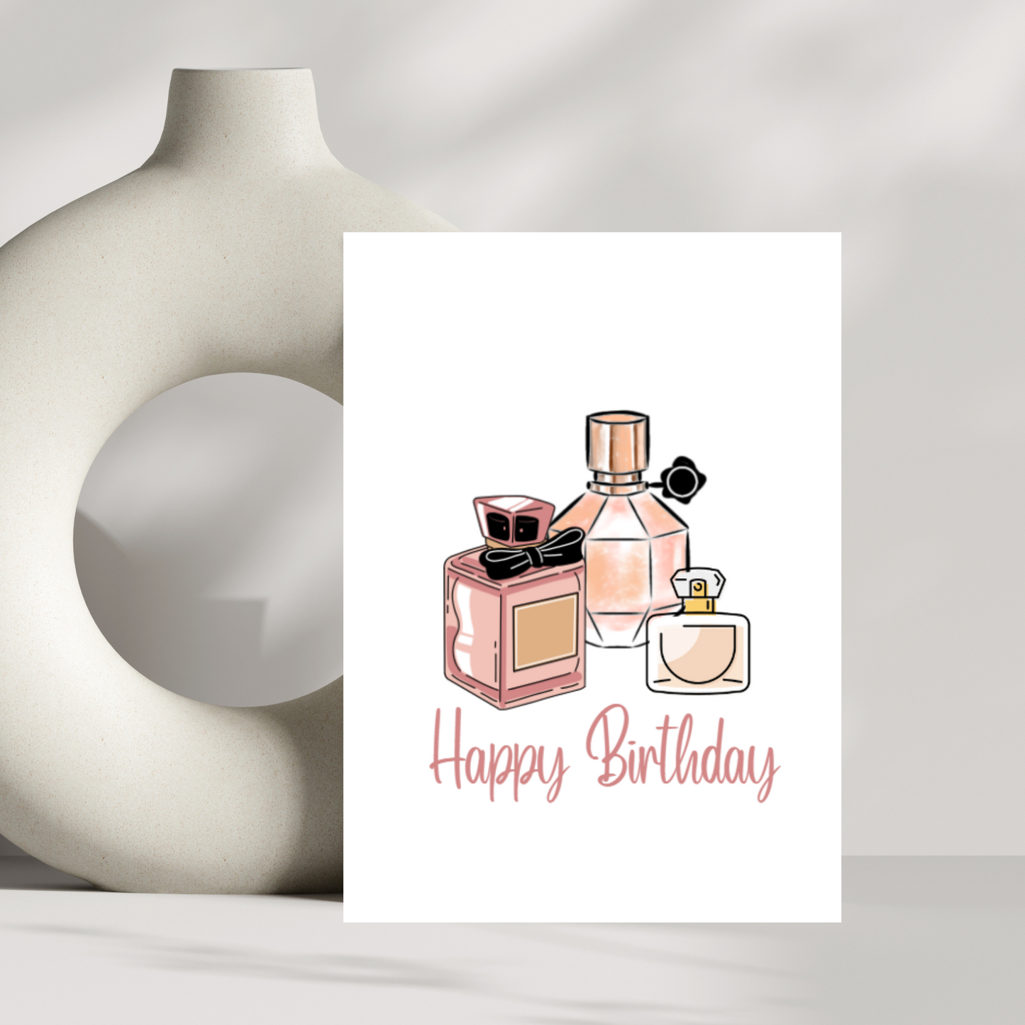 Perfume bottle birthday card