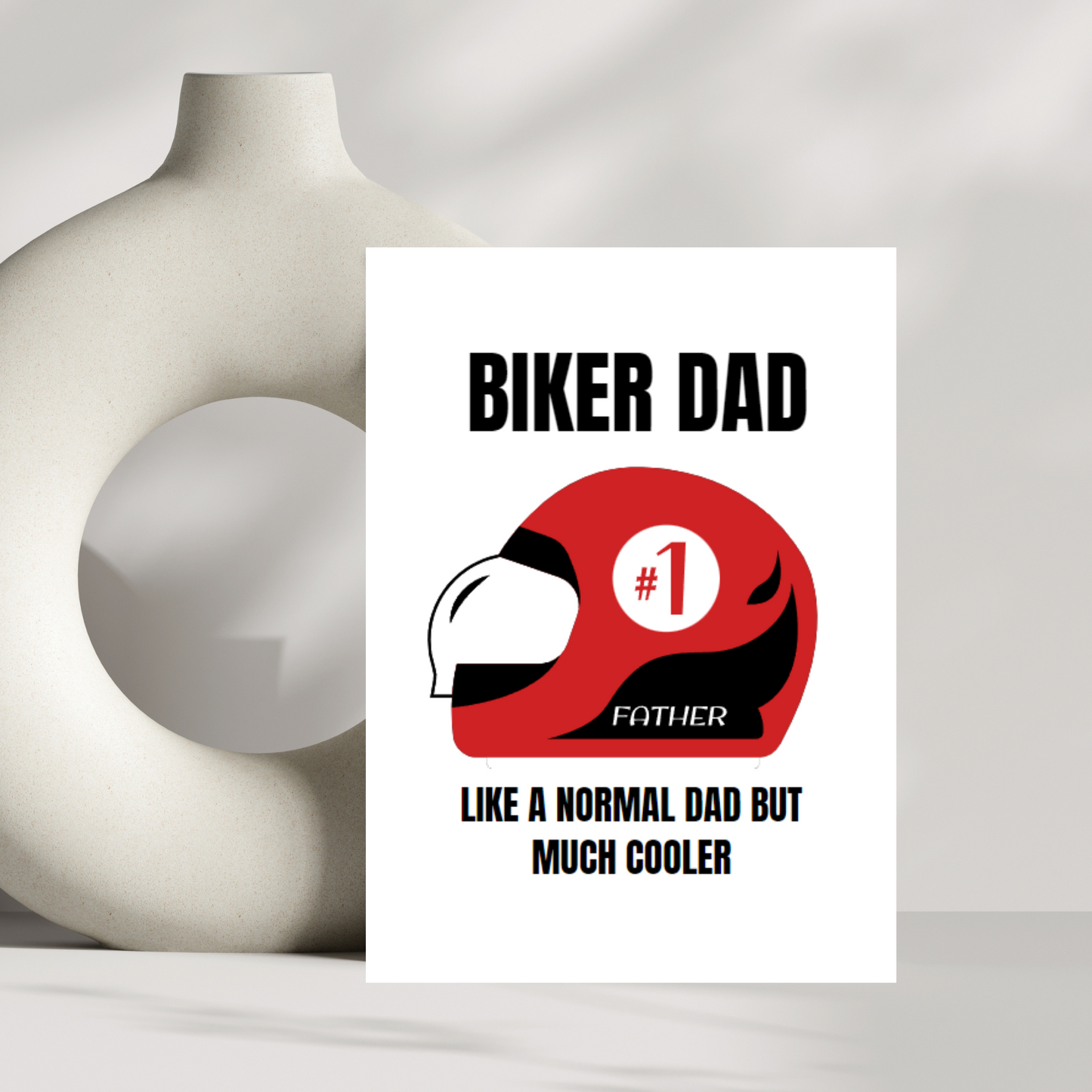 Biker dad, like a normal dad but much cooler card - Father's Day, birthdays, or any occasion