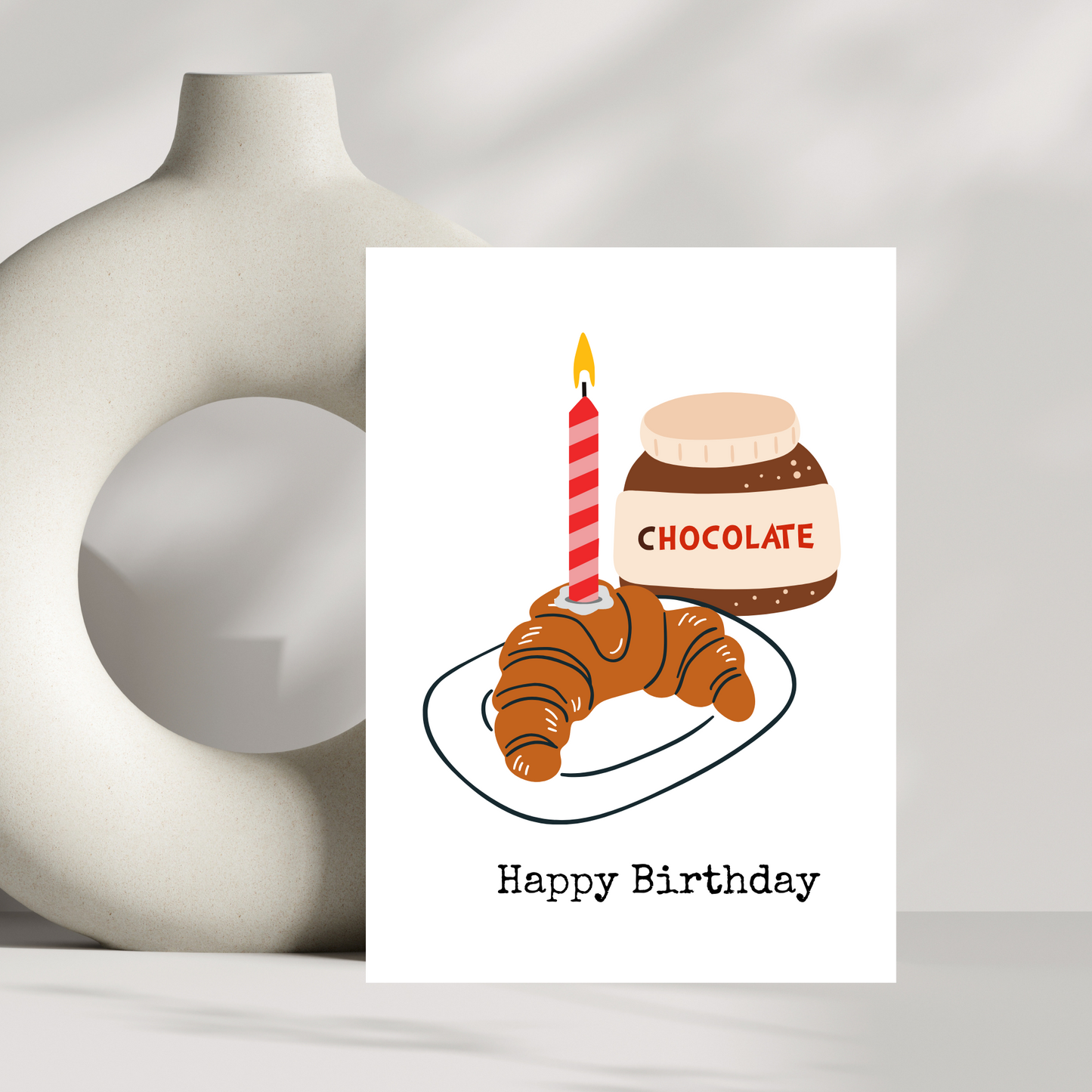 Croissant and chocolate spread
