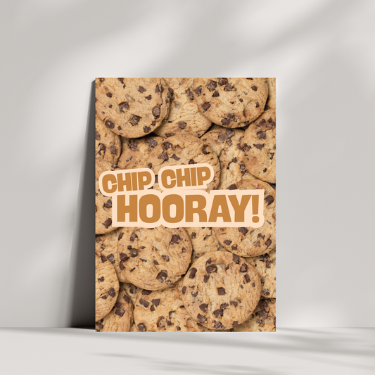 Chip Chip Hooray Cookie-Themed Congratulations Card – A5 Celebration Card
