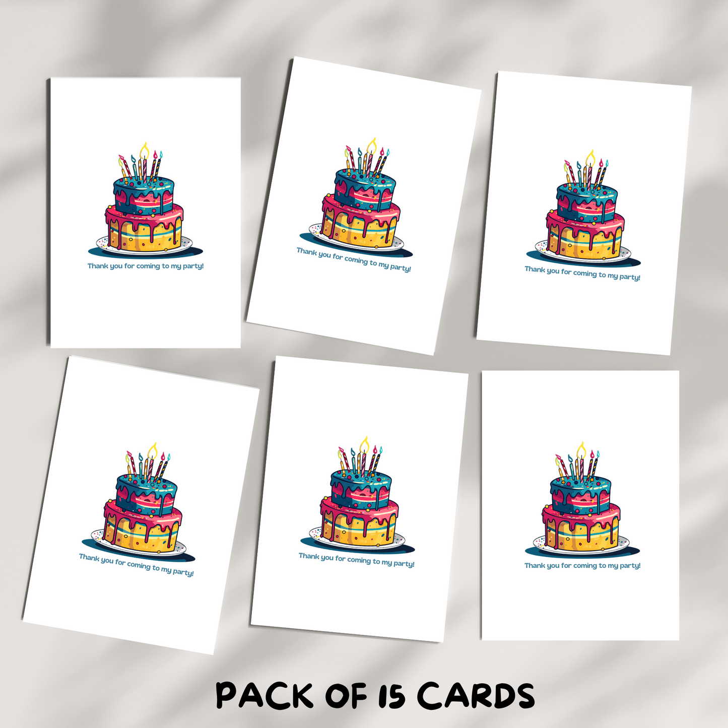 Thank you for coming to my party - bright cake