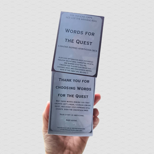 Words for the Quest Affirmation Deck | Fantasy-Inspired Encouragement Cards | Tabletop & Storytelling Gift | Motivation for Long Journeys