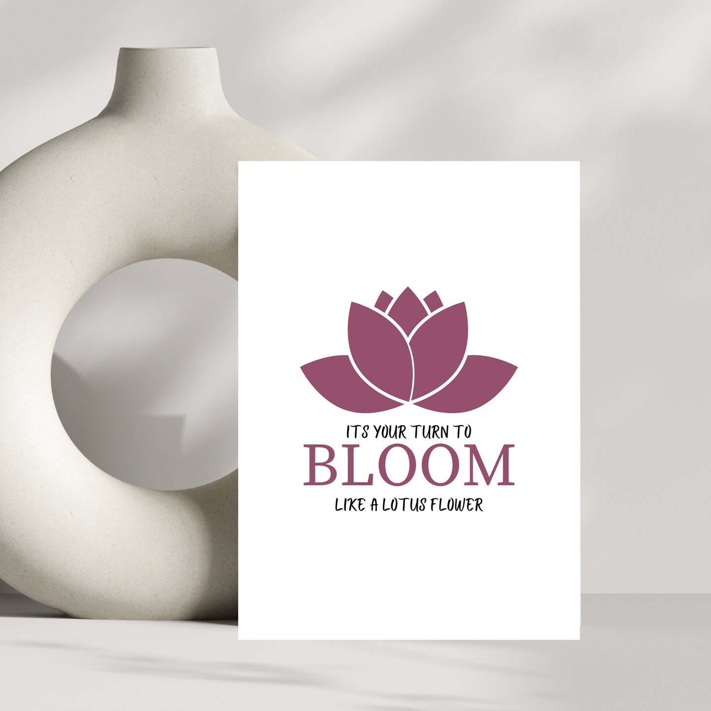 Its your turn to bloom like a lotus flower greetings card