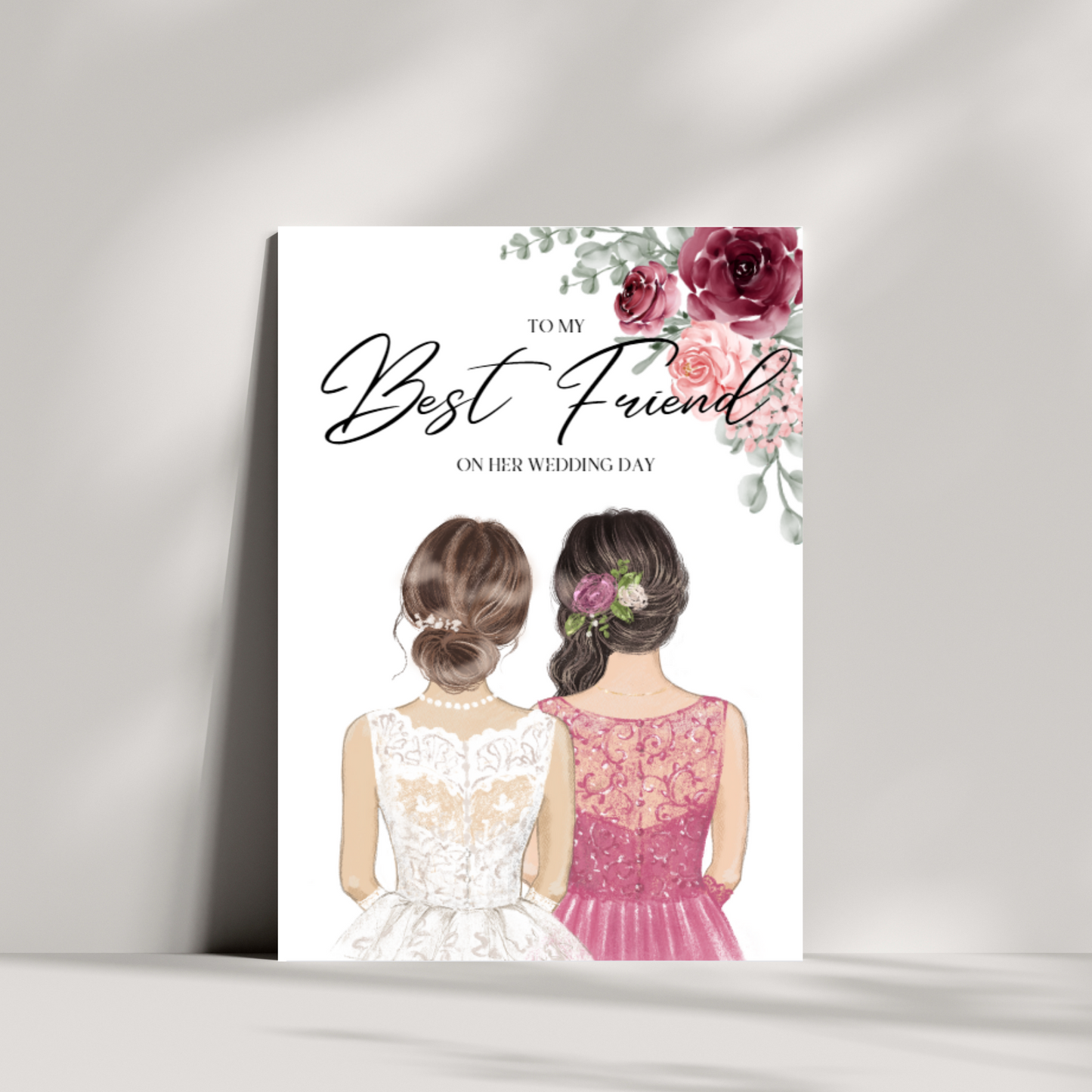 To my best friend on her wedding day card
