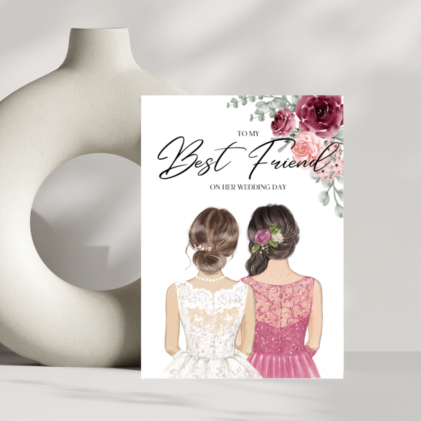 To my best friend on her wedding day card
