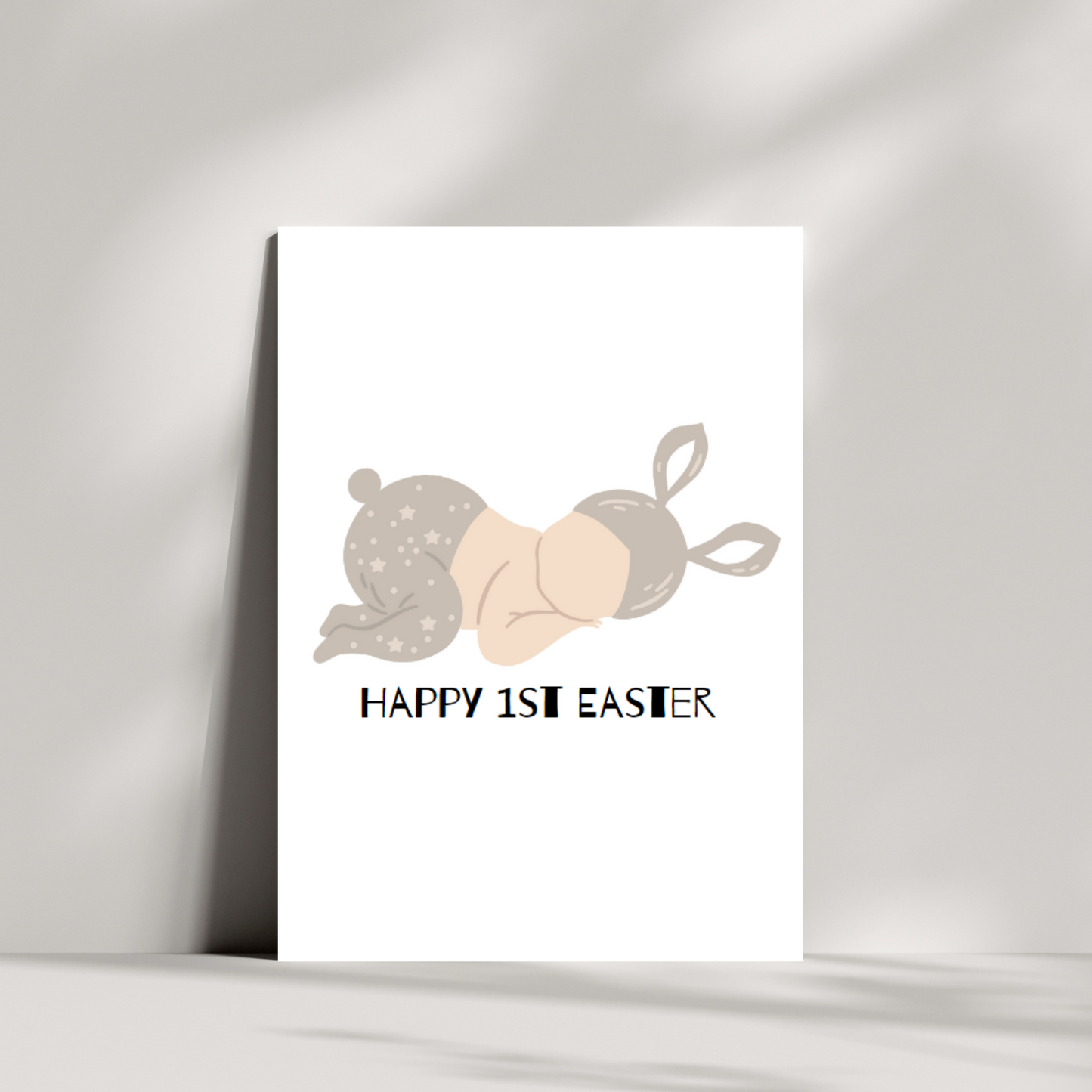 Happy 1st Easter Card - First Easter greetings card - various skin colours available