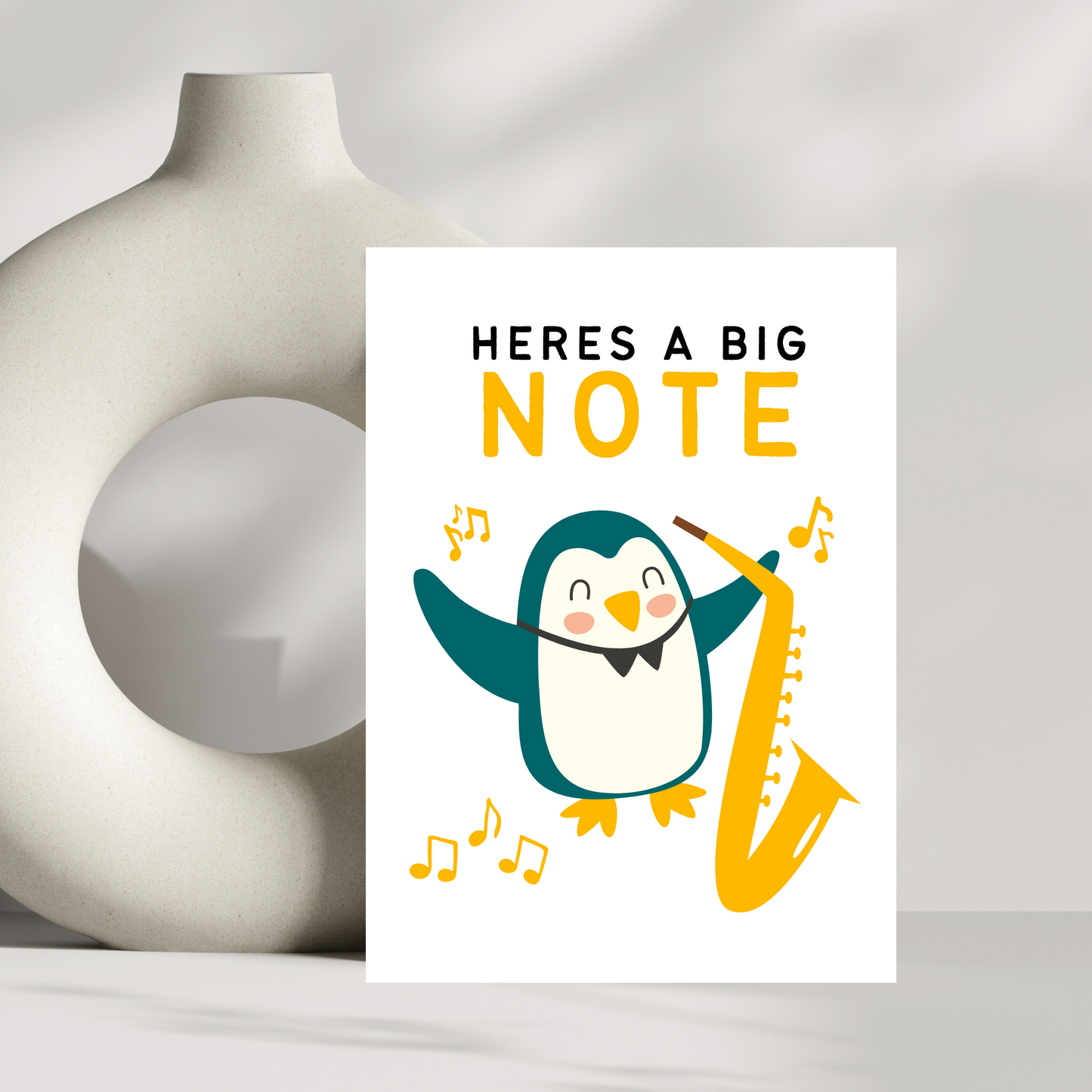 Here's a big note greeting card