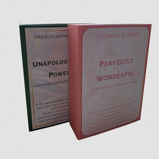 Unapologetically Powerful & Perfectly Wonderful Affirmation Deck | Positive Affirmation Cards | Self Love & Confidence Cards | Choose Single or Duo Set