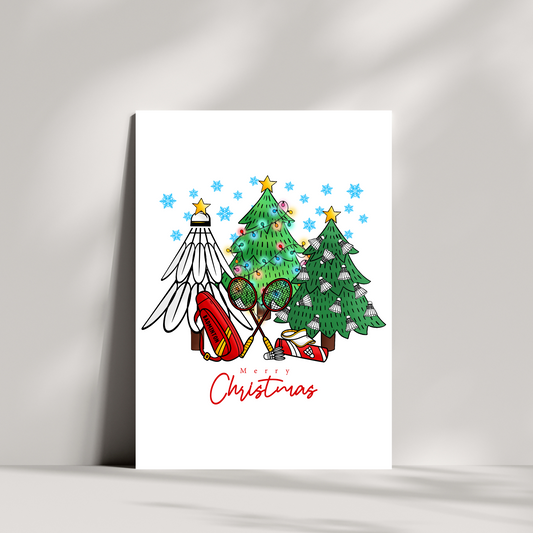 Badminton Christmas tree Christmas card
