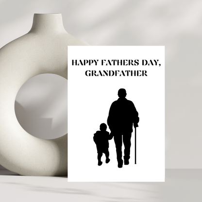 Happy fathers day Grandfather fathers day card - silhouette image