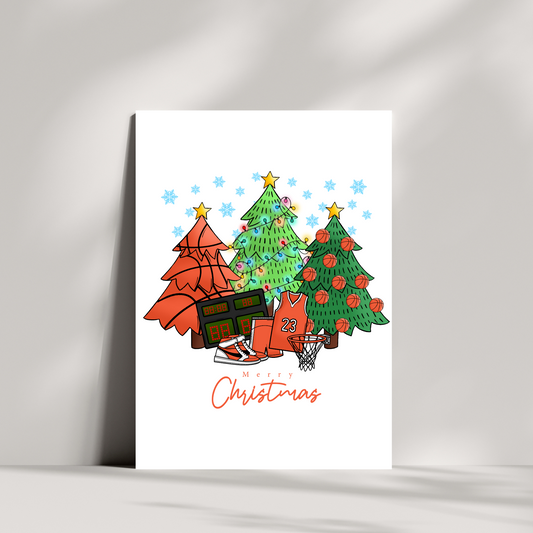 Basketball Christmas tree Christmas card