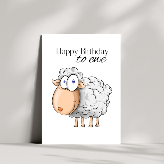 Happy Birthday to ewe sheep birthday card