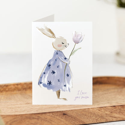 I Love You Mum Bunny Card