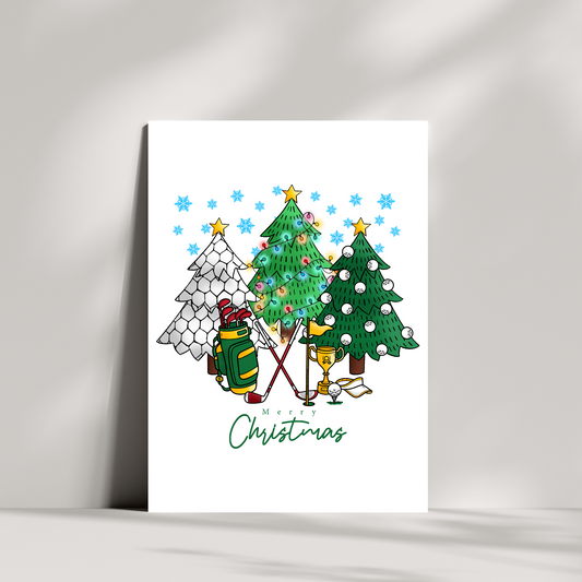 Golf Christmas tree Christmas card