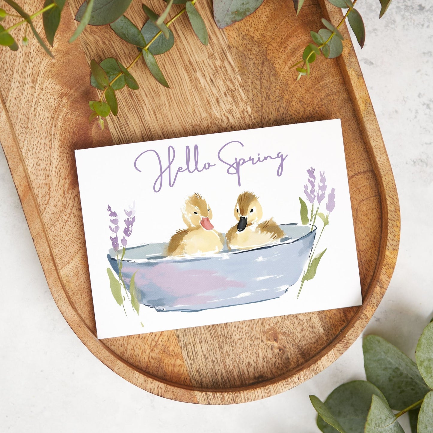 Hello Baby Duck Bath Card