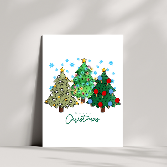 Table tennis Christmas tree Christmas card