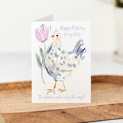 Happy Birthday to My Wife – Rules the Roost Chicken Card