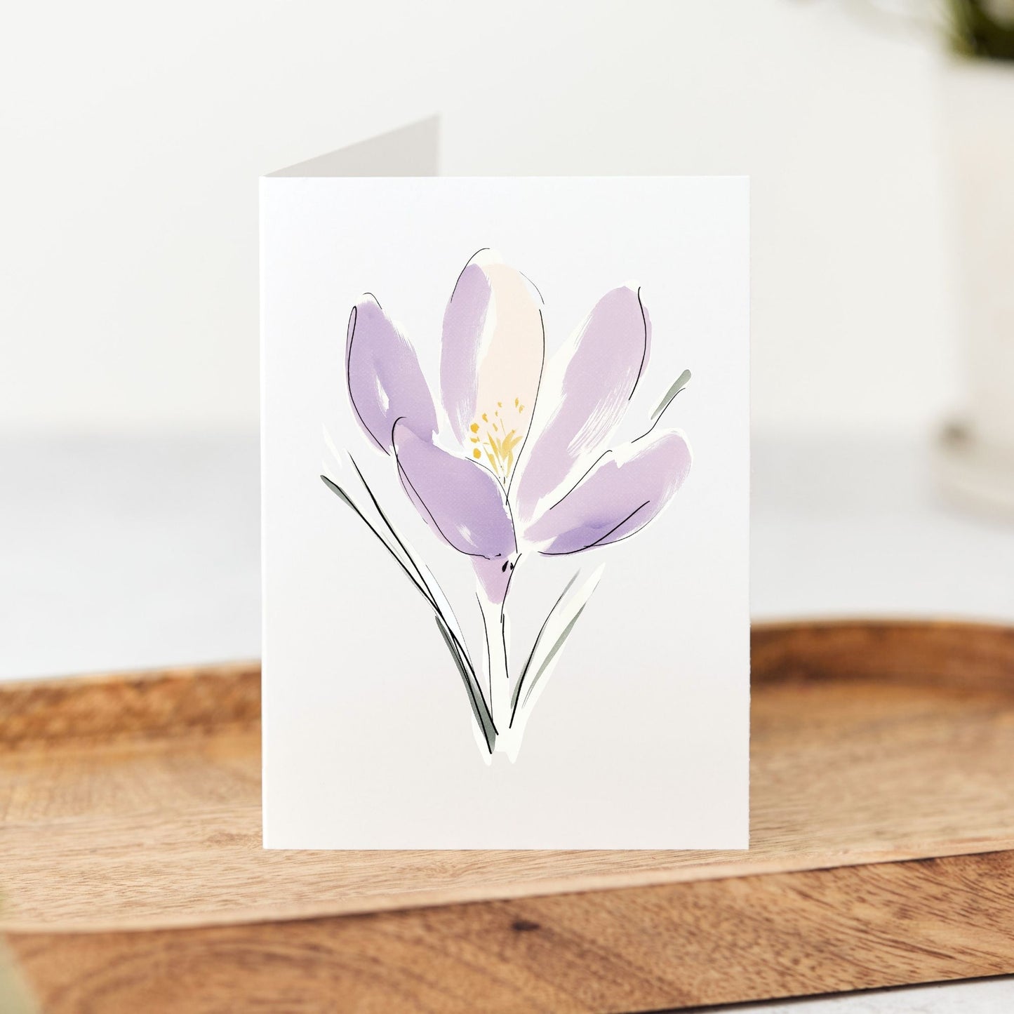 Crocus Floral Greeting Card