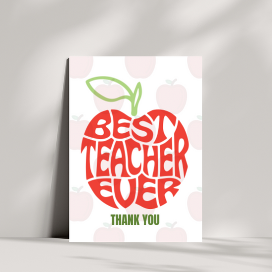 Best teacher ever - thank you teacher greetings card