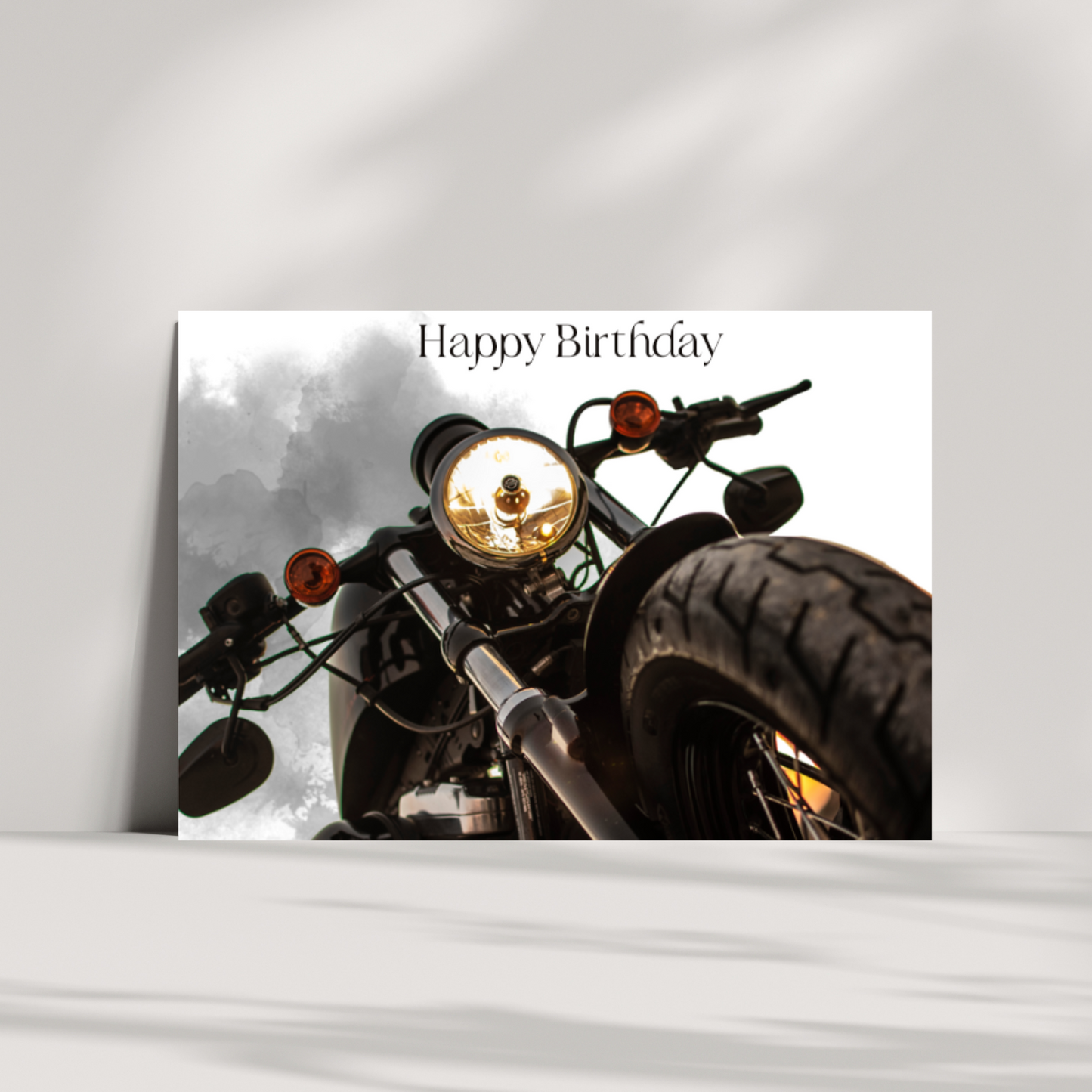 Black motorbike birthday card