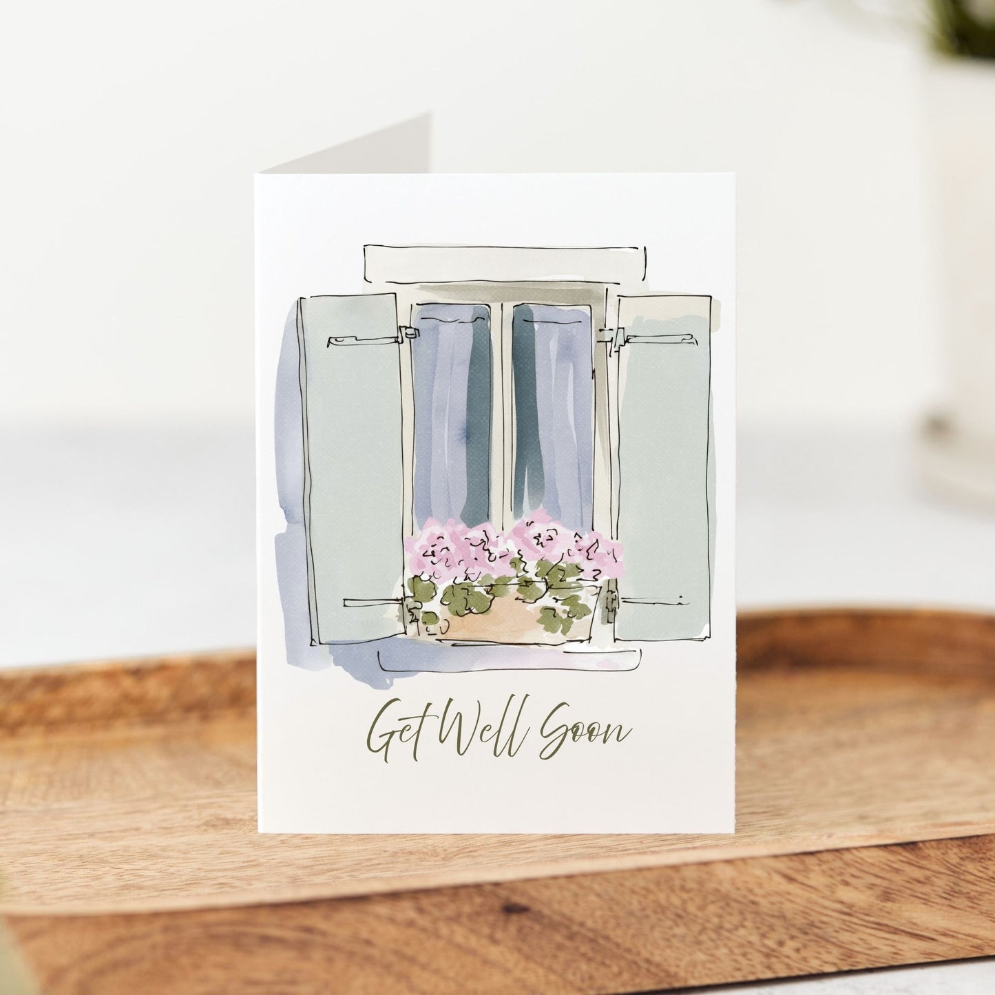 Get Well Soon Floral Window Card
