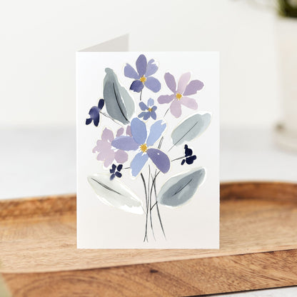 Purple Floral Greeting Card