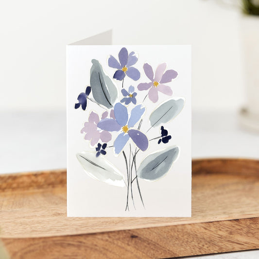 Purple Floral Greeting Card