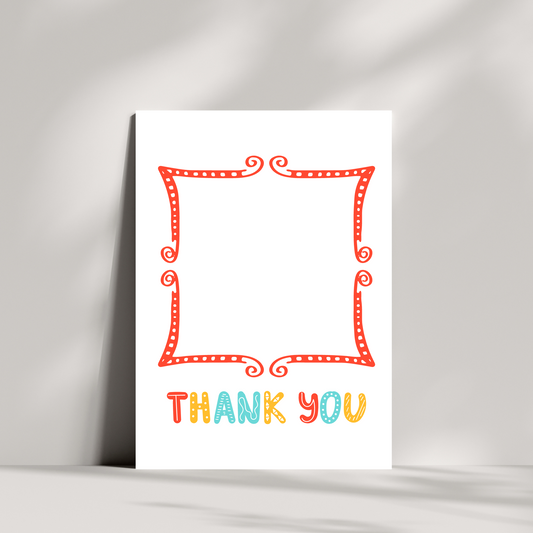 Draw a picture of you and your teacher card - design your own card - thank you teacher greetings card
