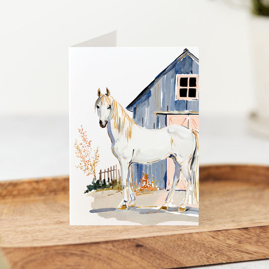 Horse Stable Greeting Card