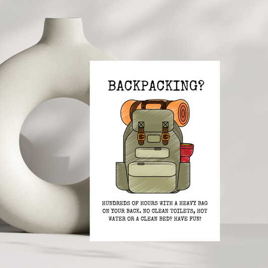 Backpacking greetings card