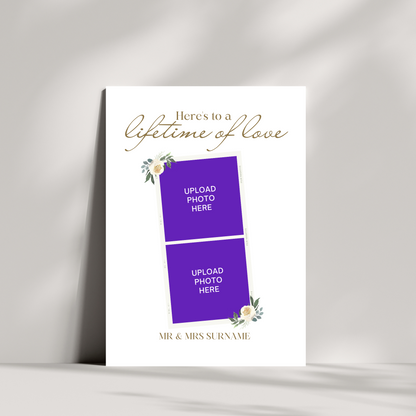 Heres to a lifetime of love wedding card