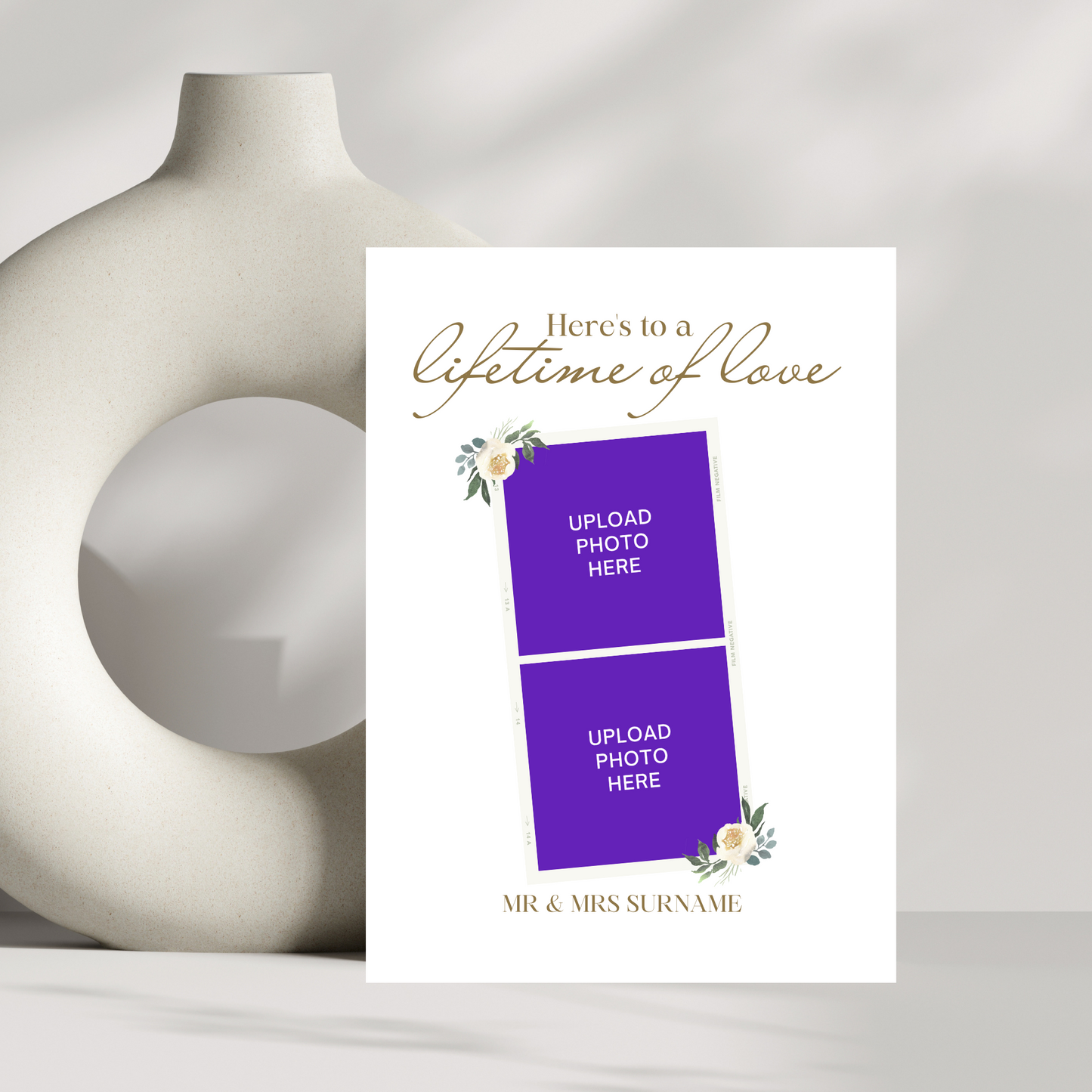 Heres to a lifetime of love wedding card