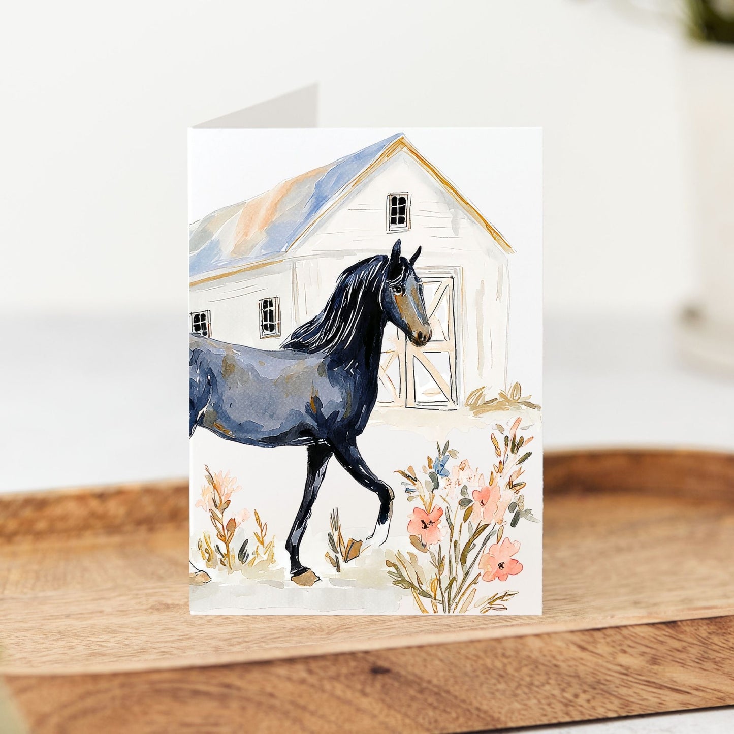 Horse Stable Greeting Card
