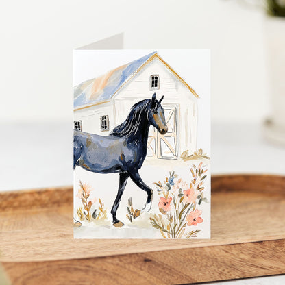 Horse Stable Greeting Card